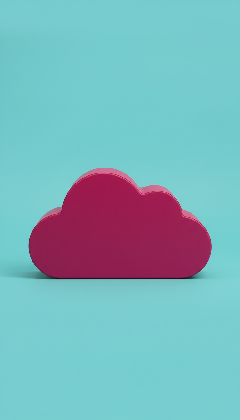 Hot pink cloud-shaped box with playful curves