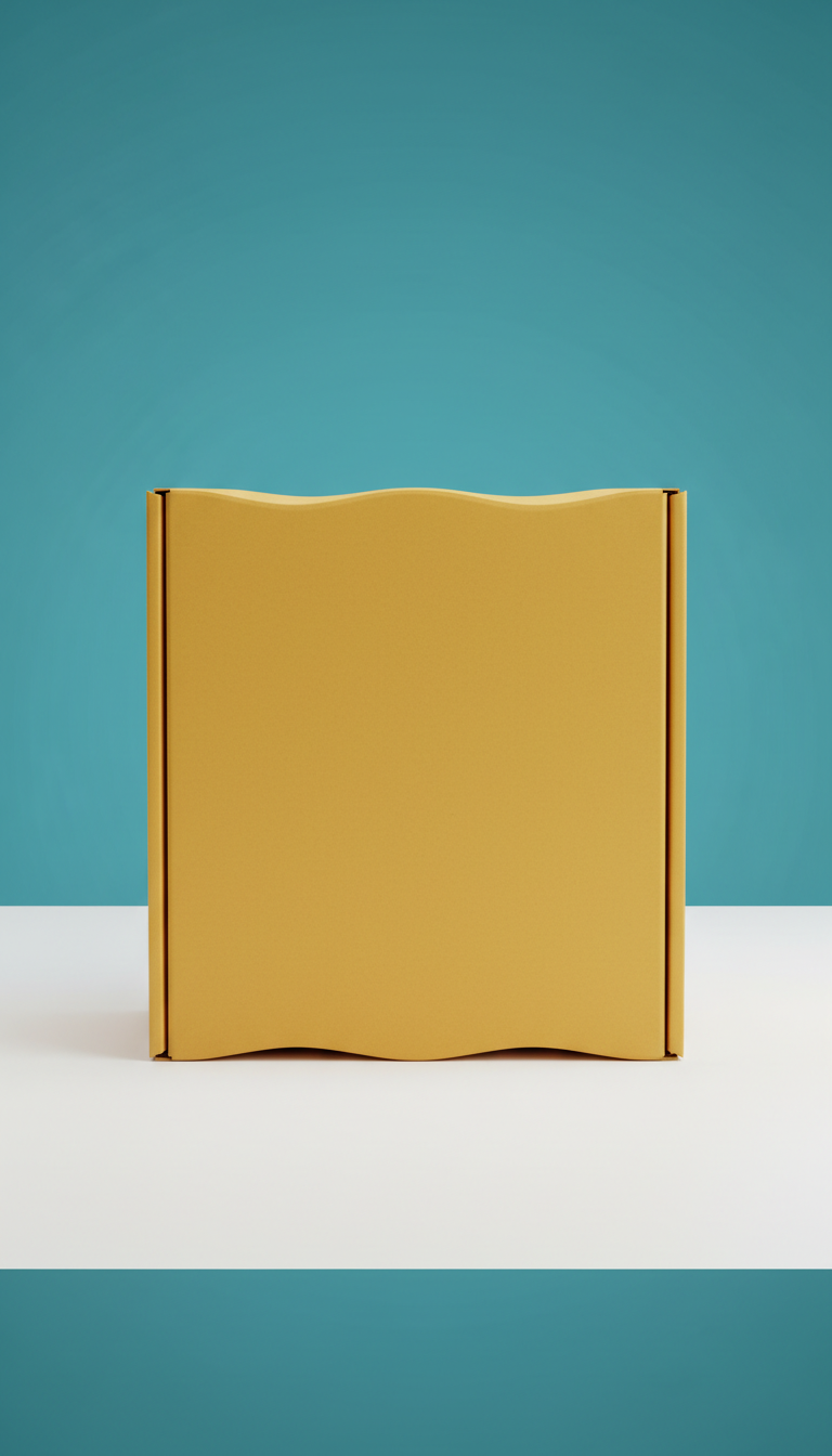 Mustard wave-edge box with tactile matte finish